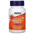 NOW Vitamin D3 5000 IU - 240 гелевых капсул