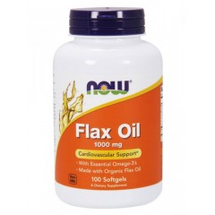 Льняное масло NOW Flax Oil Organic 1000 mg - 100 гел.капсул