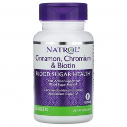 Natrol Cinnamon, Chromium & Biotin - 60 таблеток