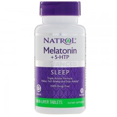 Natrol Melatonin 6 mg + 5-HTP 50 mg Advanced Time Release - 60 табл