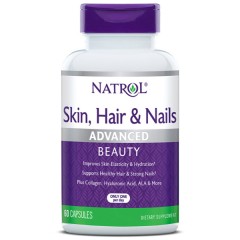 Для кожи, волос и ногтей Natrol Skin Hair & Nails Advanced Beauty - 60 капсул (срок 31.01.24)