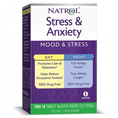 Антистрессовый комплекс Natrol Stress & Anxiety Day & Night - 20 таблеток