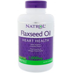 Льняное масло Natrol Omega-3 Flax Seed Oil - 90 капсул (1000 мг)
