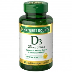 Отзывы Nature's Bounty Vitamin D3 1000 IU (25 mcg) - 250 гелевых капсул