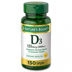 Витамин Д3 125 мкг Nature's Bounty Vitamin D3 5000 IU (125 mcg) - 150 капсул