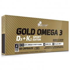 Отзывы Омега 3 с витаминами Д3 и К2 Olimp Gold Omega 3 D3+K2 Sport Edition - 60 капсул