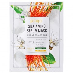 PETITFEE маска тканевая для лица с протеинами шелка Silk Amino Serum Mask - 1 шт. (23 мл)