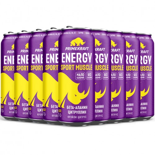 Энергетик Prime Kraft Energy Sport Muscle - 12х450 мл (цитрус)