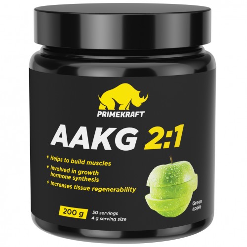 Аргинин альфа-кетоглутарат Prime Kraft AAKG 2:1 - 200 грамм зеленое яблоко