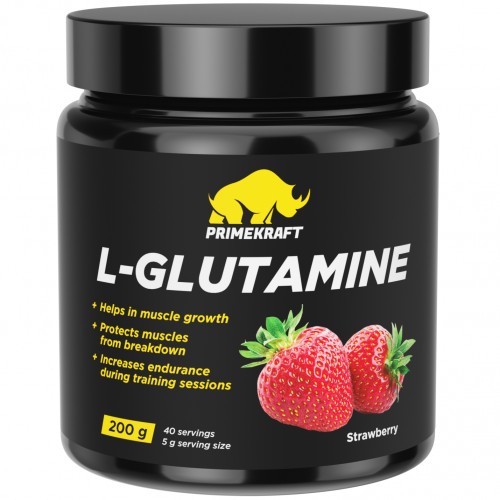 Л-Глютамин Prime Kraft L-Glutamine - 200 грамм персик-маракуйя