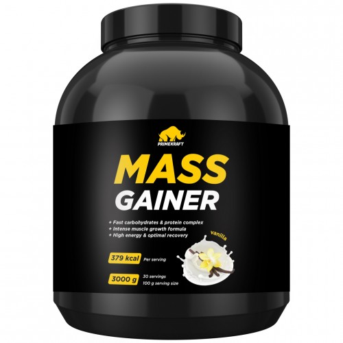 Гейнер Prime Kraft Mass Gainer - 3000 грамм (банка) ваниль