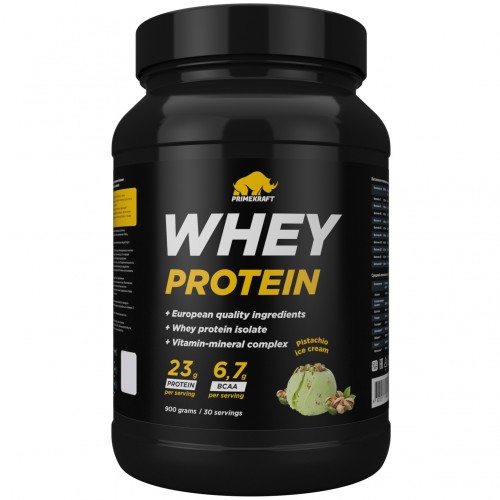 Сывороточный протеин Prime Kraft Whey Protein - 900 грамм (банка) фисташковое мороженое