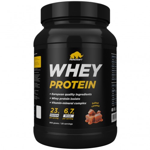 Сывороточный протеин Prime Kraft Whey Protein - 900 грамм (банка) соленая карамель