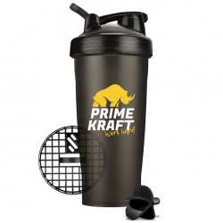 Prime Kraft шейкер с сеткой и шариком - 600 мл (черный)