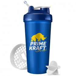 Prime Kraft шейкер с сеткой и шариком - 600 мл (синий)
