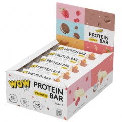 Протеиновый батончик WOWBAR Protein Bar Crunch - 15х40 грамм (карамель и миндаль)