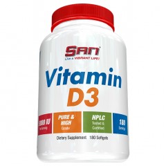 Витамин Д3 125 мкг SAN Vitamin D3 5000 IU - 180 гелевых капсул