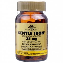 Отзывы Железо Solgar Gentle Iron 25 mg - 90 капсул