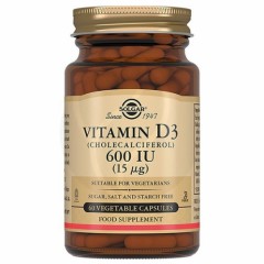 Витамин Д3 15 мкг Solgar Vitamin D3 600 IU - 60 вег.капсул