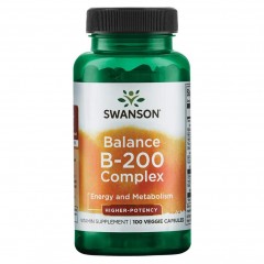 Комплекс витаминов группы B Swanson Balance Vitamine B-200 Complex - 100 вег. капсул