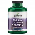 Swanson Calcium Citrate & Vitamin D - 250 таблеток