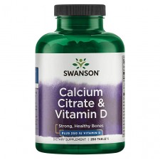 Swanson Кальций и витамин Д Calcium Citrate & Vitamin D - 250 таблеток