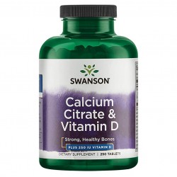 Swanson Кальций и витамин Д Calcium Citrate & Vitamin D - 250 таблеток