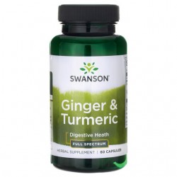 Swanson Имбирь и куркума Ginger & Turmeric - 60 капсул