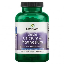 Swanson Кальций и магний Liquid Calcium & Magnesium 600/300 mg - 100 гел.капсул