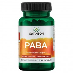 Парааминобензойная кислота Swanson Paba 500 mg - 120 капсул