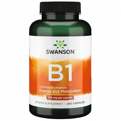 Swanson Витамин B1 (Тиамин) Vitamin B-1 100 mg - 250 капсул