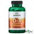 Swanson Витамин Д3 с кокосовым маслом Vitamin D3 with Coconut Oil 2000 ME - 60 гел.капсул (срок 03.23)