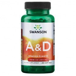 Swanson Витамины А и Д Vitamin A & D - 250 капсул (12.23)