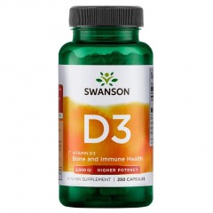 Витамин Д3 50 мкг Swanson Vitamin D-3 2000 IU (50 mcg) - 250 капсул (срок 09/11.22)