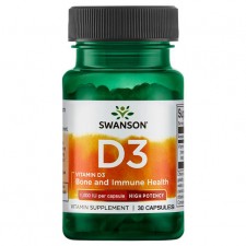 Swanson Витамин Д3 Vitamin D3 1000 IU (25 mcg) - 30 капсул