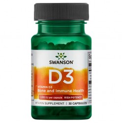 Swanson Витамин Д3 Vitamin D3 1000 IU (25 mcg) - 30 капсул