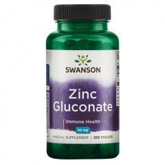 Цинк Swanson Zinc Gluconate 30 mg - 250 таблеток