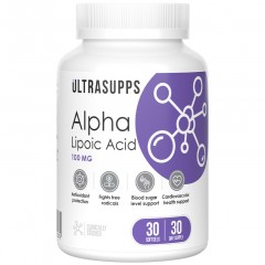 Альфа-липоевая кислота UltraSupps Alpha Lipoic Acid 100 mg - 30 гел.капсул