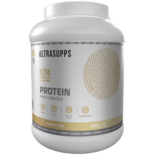 UltraSupps Ultra Gold Protein Whey Formula - 2000 грамм клубника