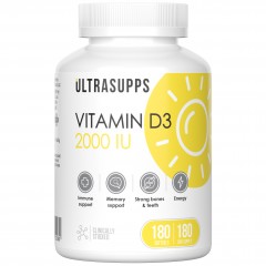 Витамин Д3 UltraSupps Vitamin D3 2000 IU - 180 гел.капсул