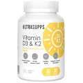 UltraSupps Vitamin D3 & K2 - 30 гел.капсул