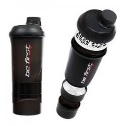 Be First Шейкер 3-в-1 с двумя отсеками черн. - 600мл 