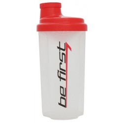 Be First Спортивный шейкер - 500 мл прозрачный (красная крышка)