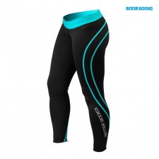 Better Bodies Леггинсы Athlete Tights, Black/Aqua
