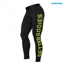 Better Bodies Леггинсы Logo Tights Black / Lime