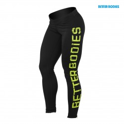 Better Bodies Леггинсы Logo Tights Black / Lime