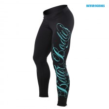 Better Bodies Леггинсы Womens Logo Tights, Black / Aqua