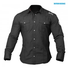 Better Bodies Мужская рубашка Men´s Flex Shirt, Washed Black