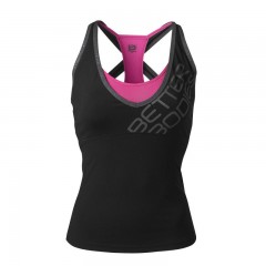 Better Bodies Спортивная майка Support 2-layer Top, Black/Pink
