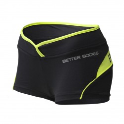 Better Bodies Шорты Shaped Hotpant, Black/Lime